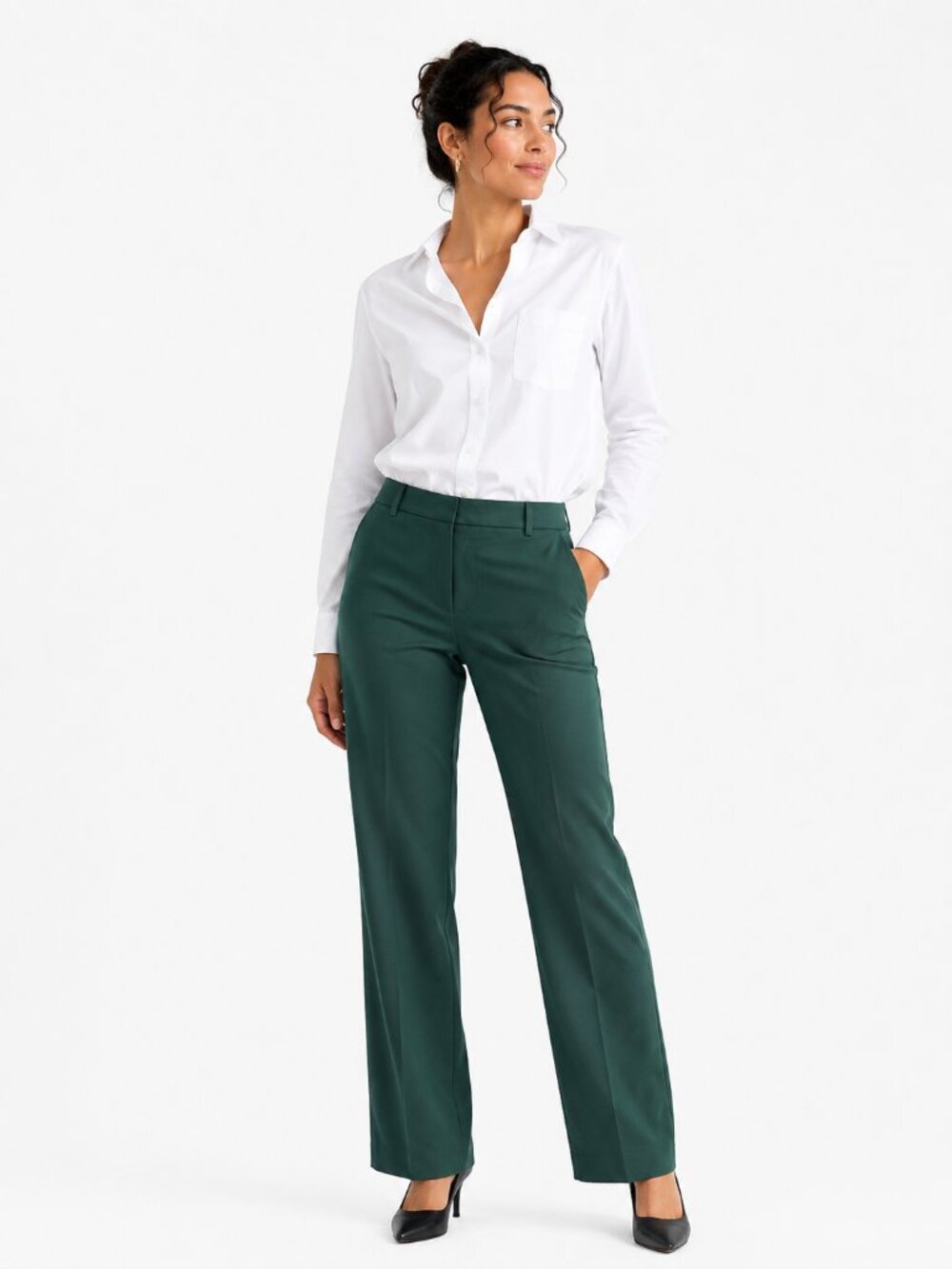 J.Crew 100% Wool Dress Pants Size 14 Green Straight Leg Career Office